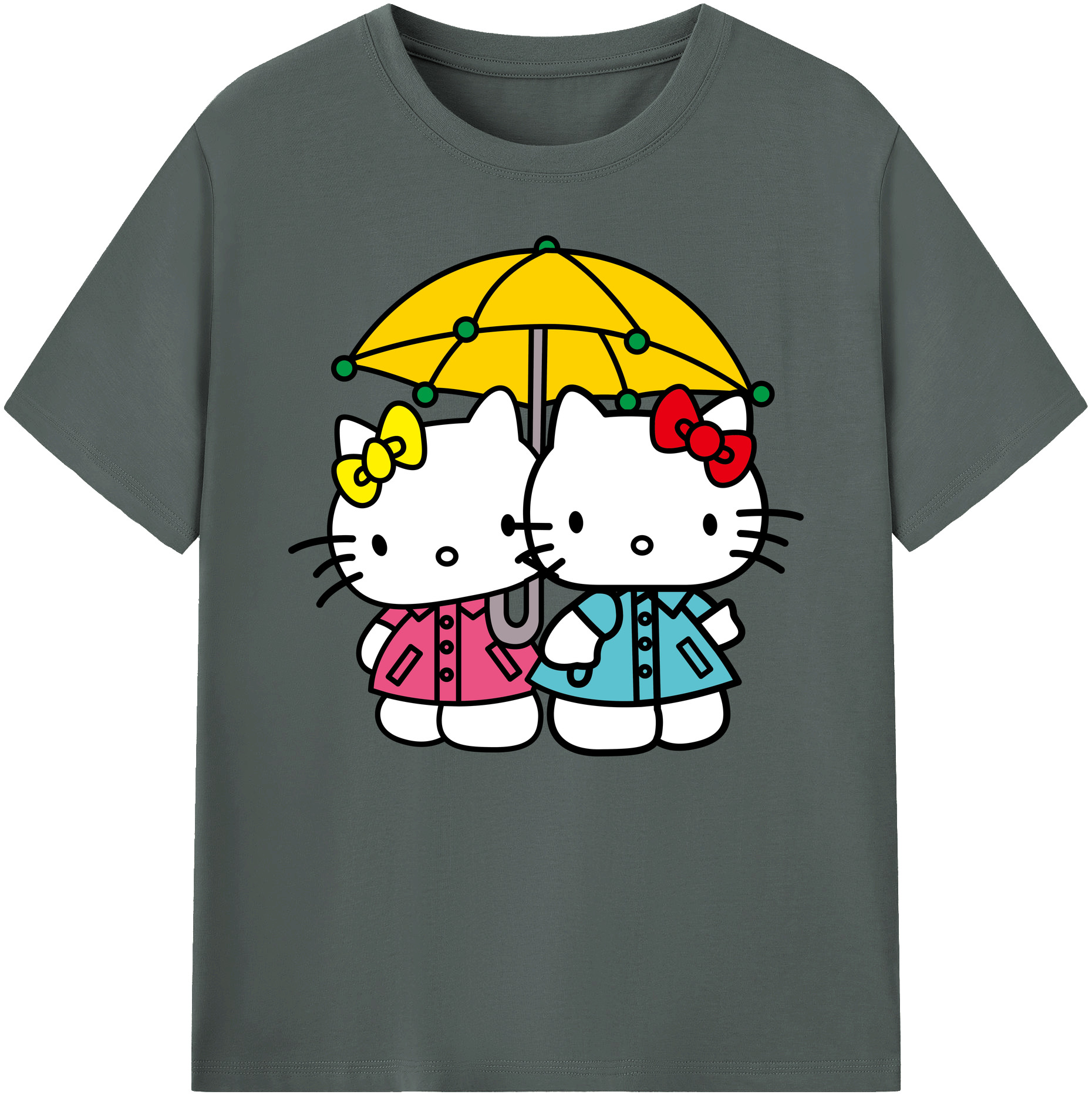 （画像用） Hello Kitty ハローキティ 綿100％ メンズ半袖Tシャツ｜肌触りやわらか＆通気性